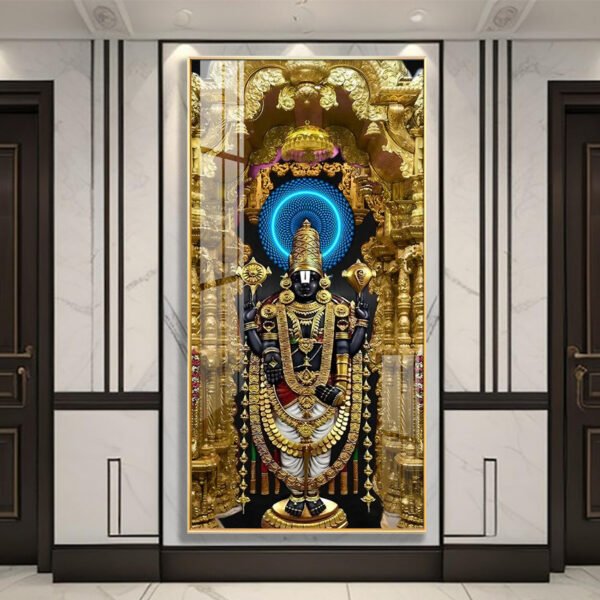 Shree Venkateswara Swamy Premium Acrylic Vertical Wall Art